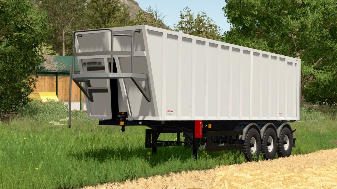 Efficient Benalu BulkLiner 55m³ Semi-Trailer for Big Harvest in FS25