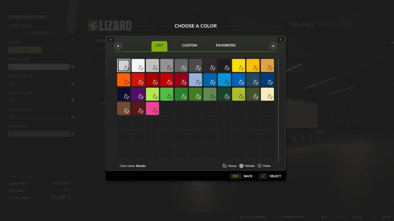 Efficient Benalu BulkLiner 55m³ Semi-Trailer for Big Harvest in FS25