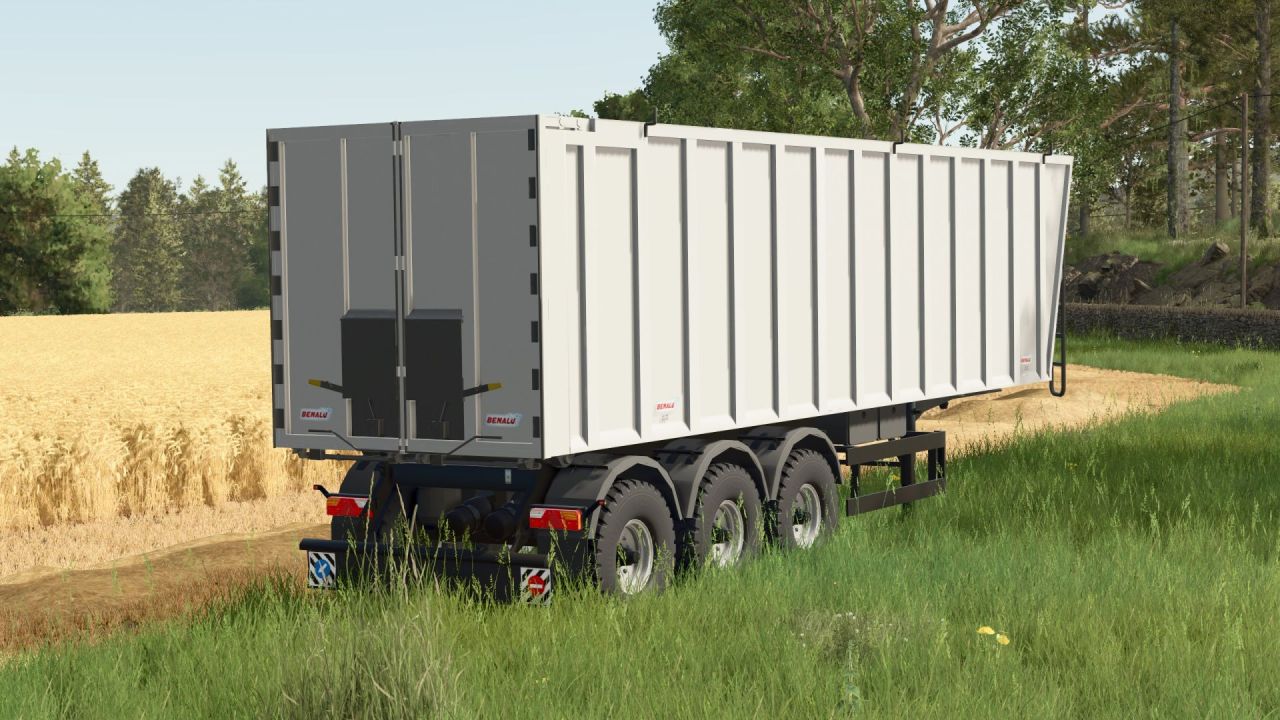 Efficient Benalu BulkLiner 55m³ Semi-Trailer for Big Harvest in FS25