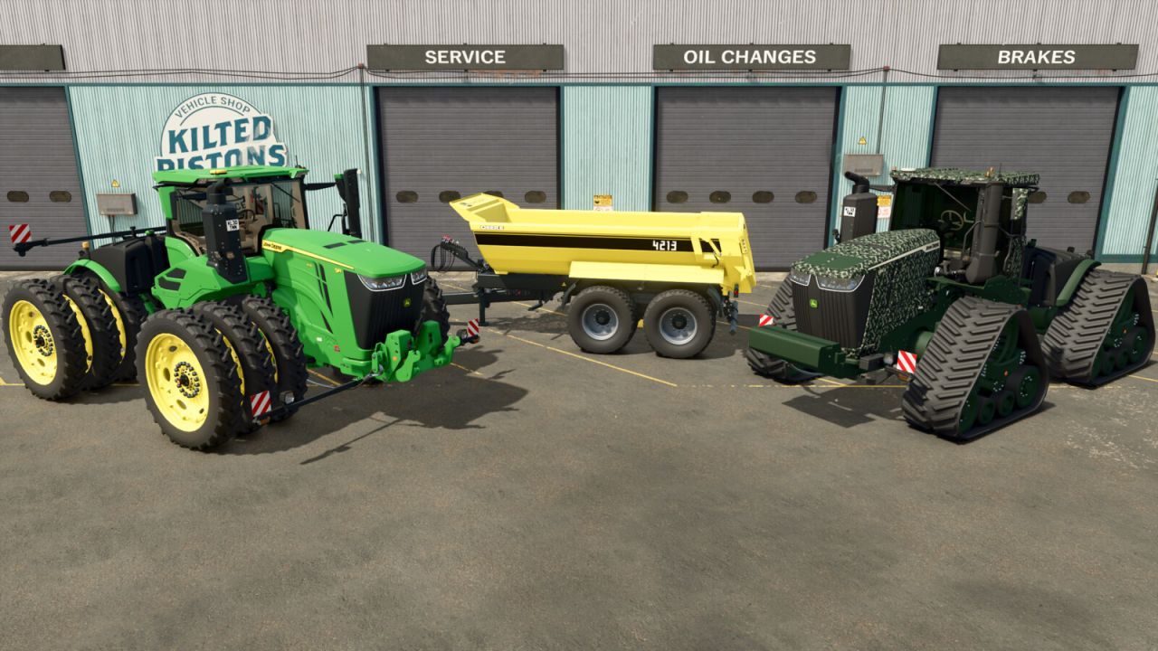 Leistungsstarkes John Deere 4213 Pack: Traktoren 9R/9RX und Anhänger für Farming Simulator 25