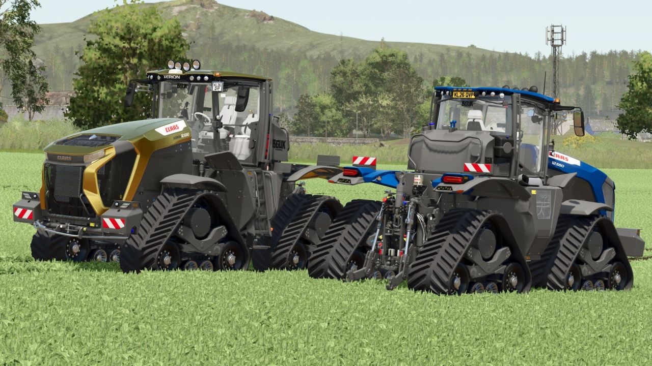 Leistungsstarker Traktor BGUK Custom Claas Xerion 12 — 2500 PS und Premium Licht für FS25