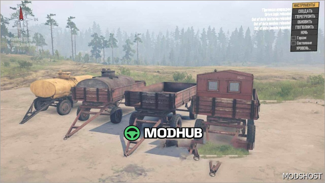 Faszinierende Anhänger und Sattelanhänger aus Spintires (Fahrzeugpaket 01 DLC)