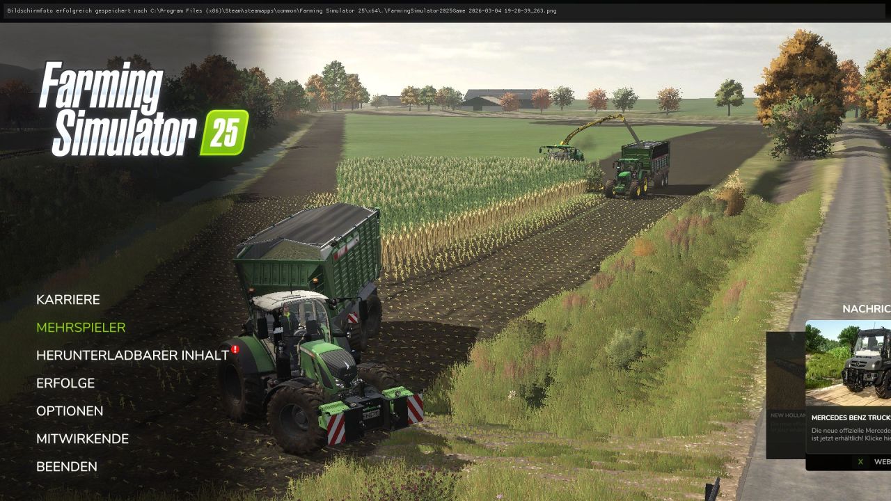 Neue Hintergrundbilder für das Menü Farming Simulator 25