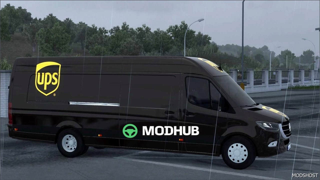 UPS Mercedes Benz Sprinter: Стильний та яскравий мод для ETS2