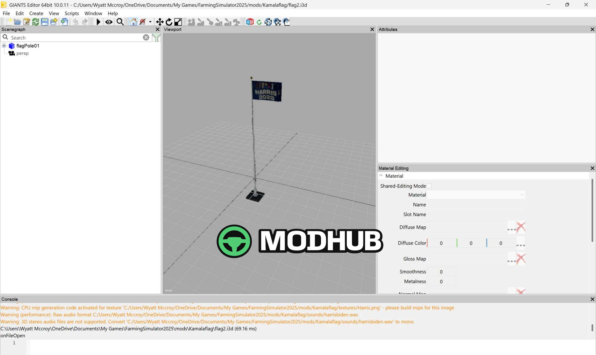 Мод на Декор Kamala Harris 2028 Flag v1.0.0.0 для Фермер Симулятор 25
