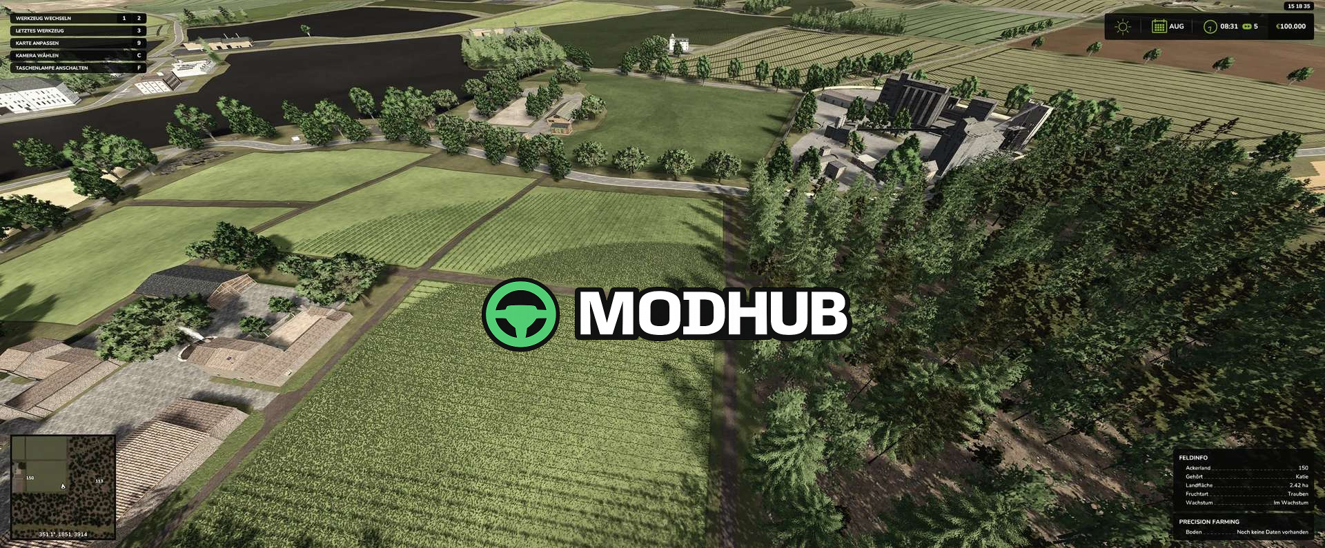 Мод на Карти Thüringen 4Fach Map v2.0.0.0 для Фермер Симулятор 25