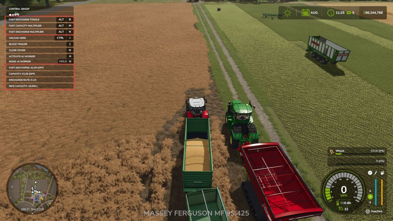 Mod Schnelles Entladen und Kapazitätssteigerung für Farming Simulator 25
