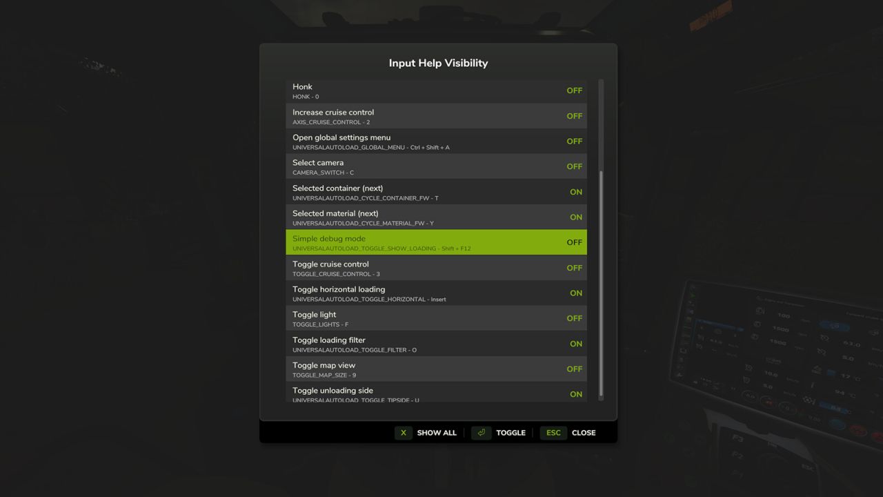 Mod Hide Help Texts für Farming Simulator 25