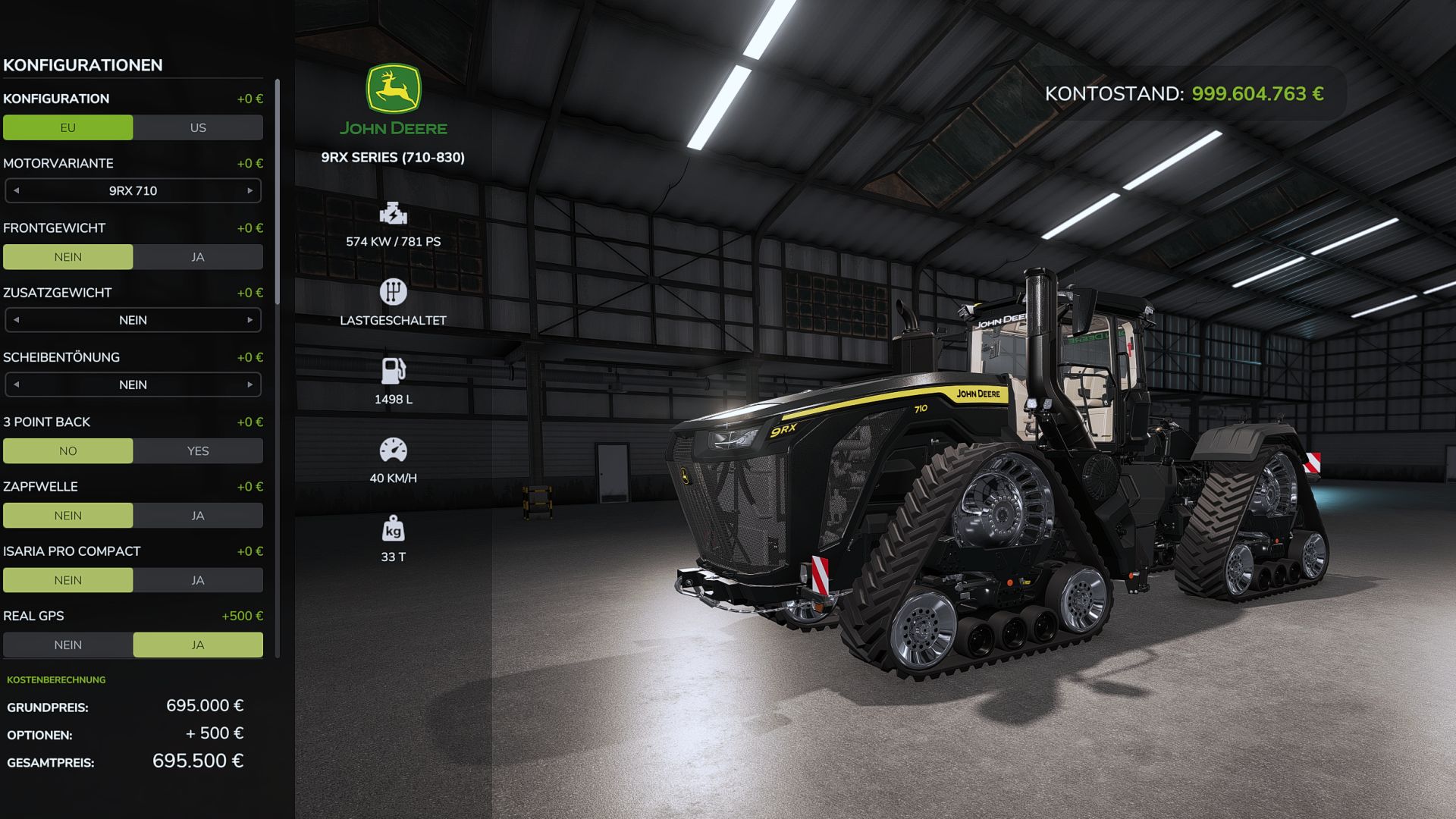 John Deere 9RX 710–830 Signature Edition für Farming Simulator 25