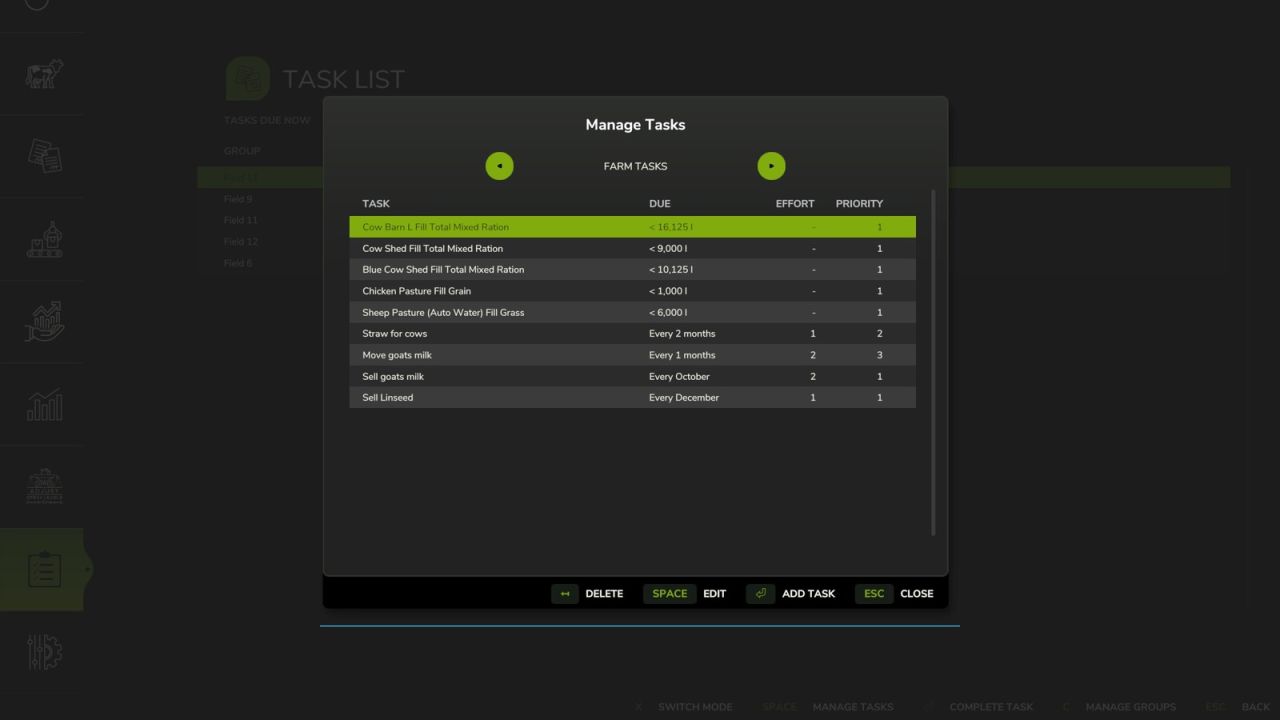 Мод «Список завдань» для Farming Simulator 25