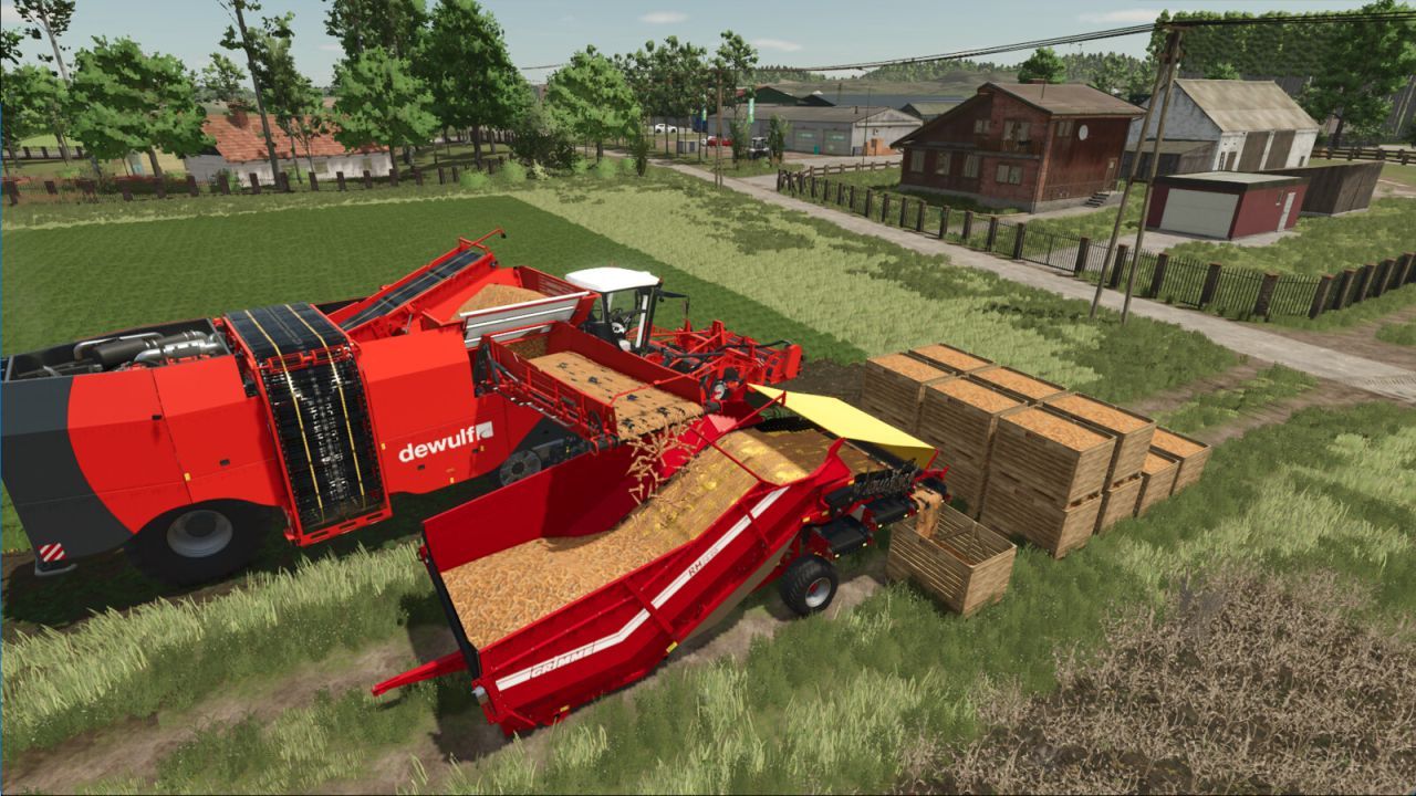 Efektywny Grimme Receiving Hopper z Automatycznym Składaniem Palet dla Farming Simulator 25
