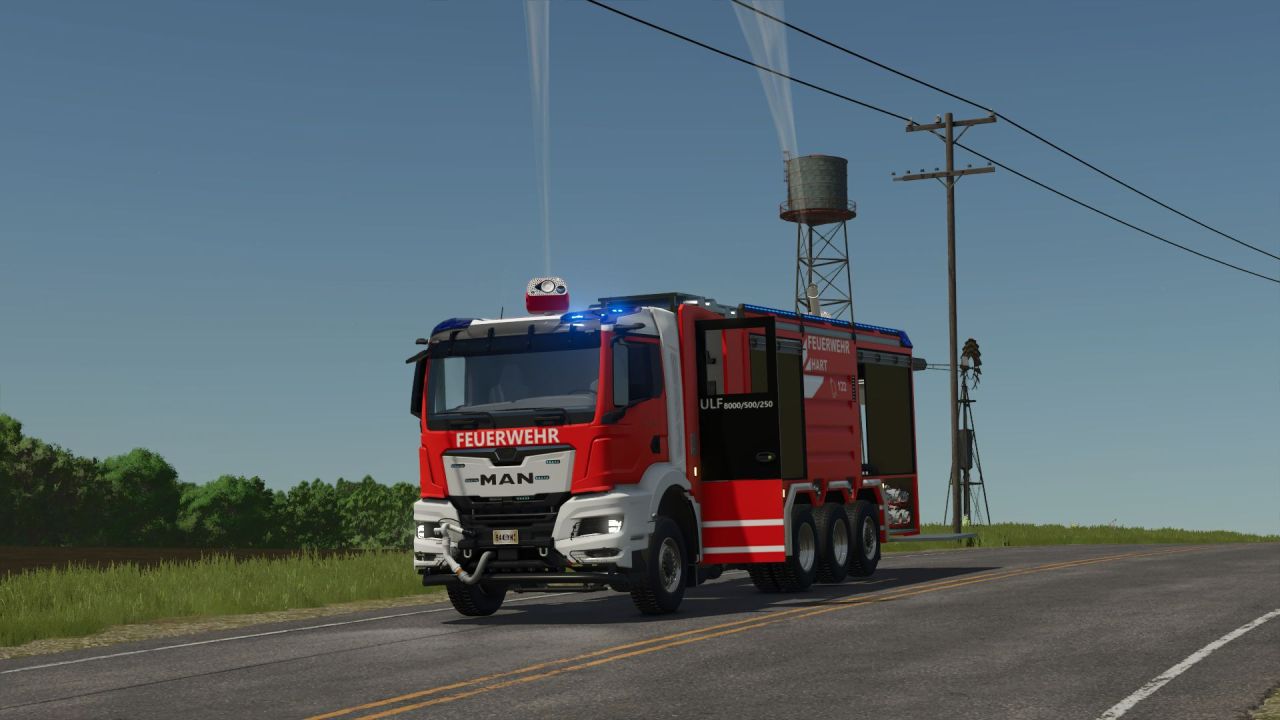 Потужний Пожежний Автомобіль MAN Rosenbauer ULF для Екстрених Місій у FS25