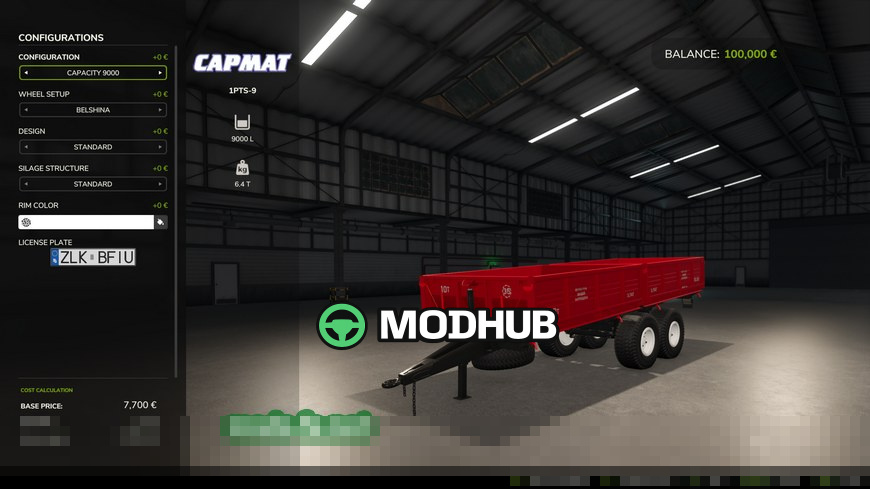 Mod für Anhänger 1PTS-9 für Farming Simulator 25