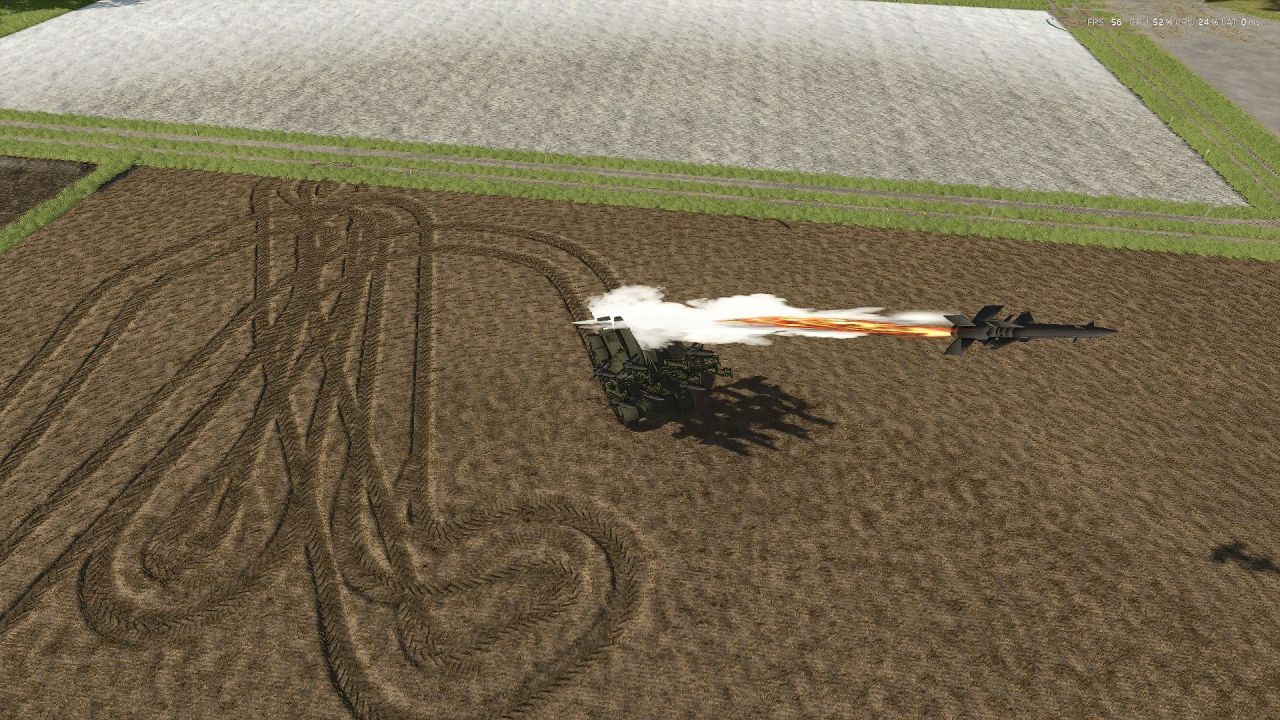 Legendärer Tanktraktor T-55 mit Raketenwerfer für Farming Simulator 25