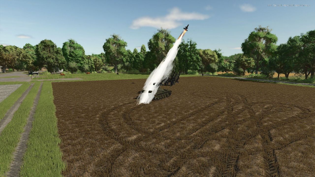 Legendärer Tanktraktor T-55 mit Raketenwerfer für Farming Simulator 25