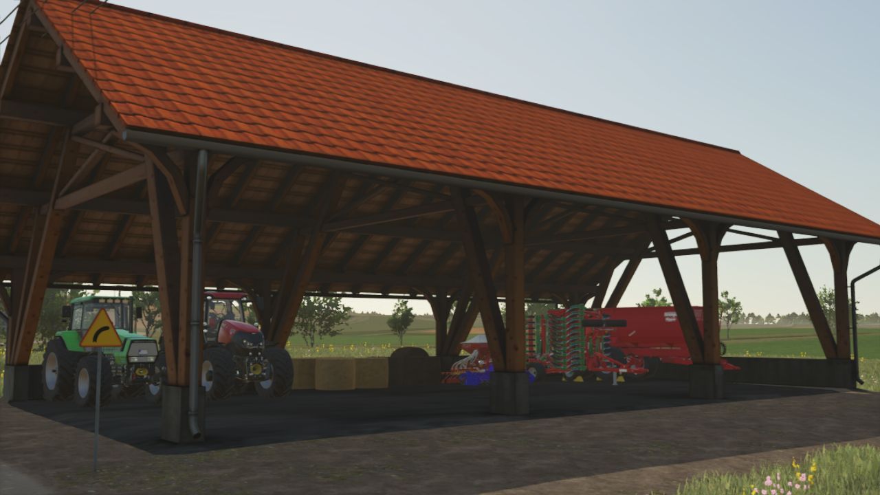 Великий Ангар Big Storage Shed для Зберігання Техніки у Farming Simulator 25
