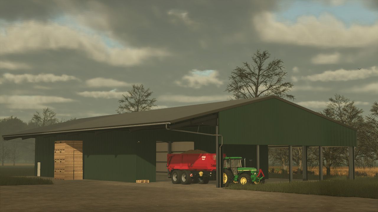 Moderne Lagerhalle Crate Storage Shed für die bequeme Lagerung von Technik in FS25