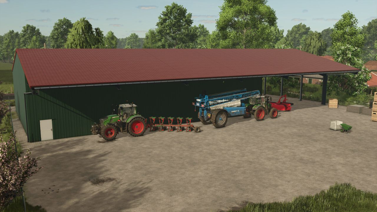 Moderne Lagerhalle Crate Storage Shed für die bequeme Lagerung von Technik in FS25