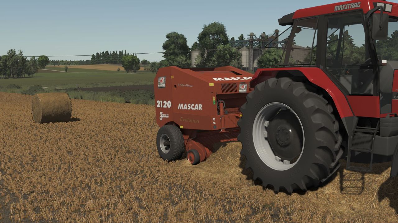Efficient Mascar 2120 Evolution Baler for Dense Bales in FS25