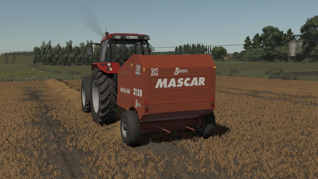 Efficient Mascar 2120 Evolution Baler for Dense Bales in FS25