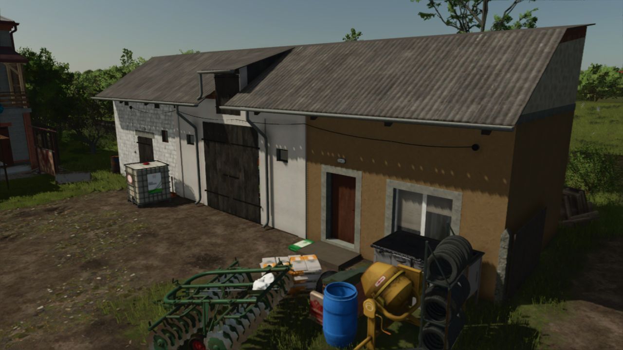 Новий Outbuilding with Garage — Практичний Гараж з Коморою для Farming Simulator 25