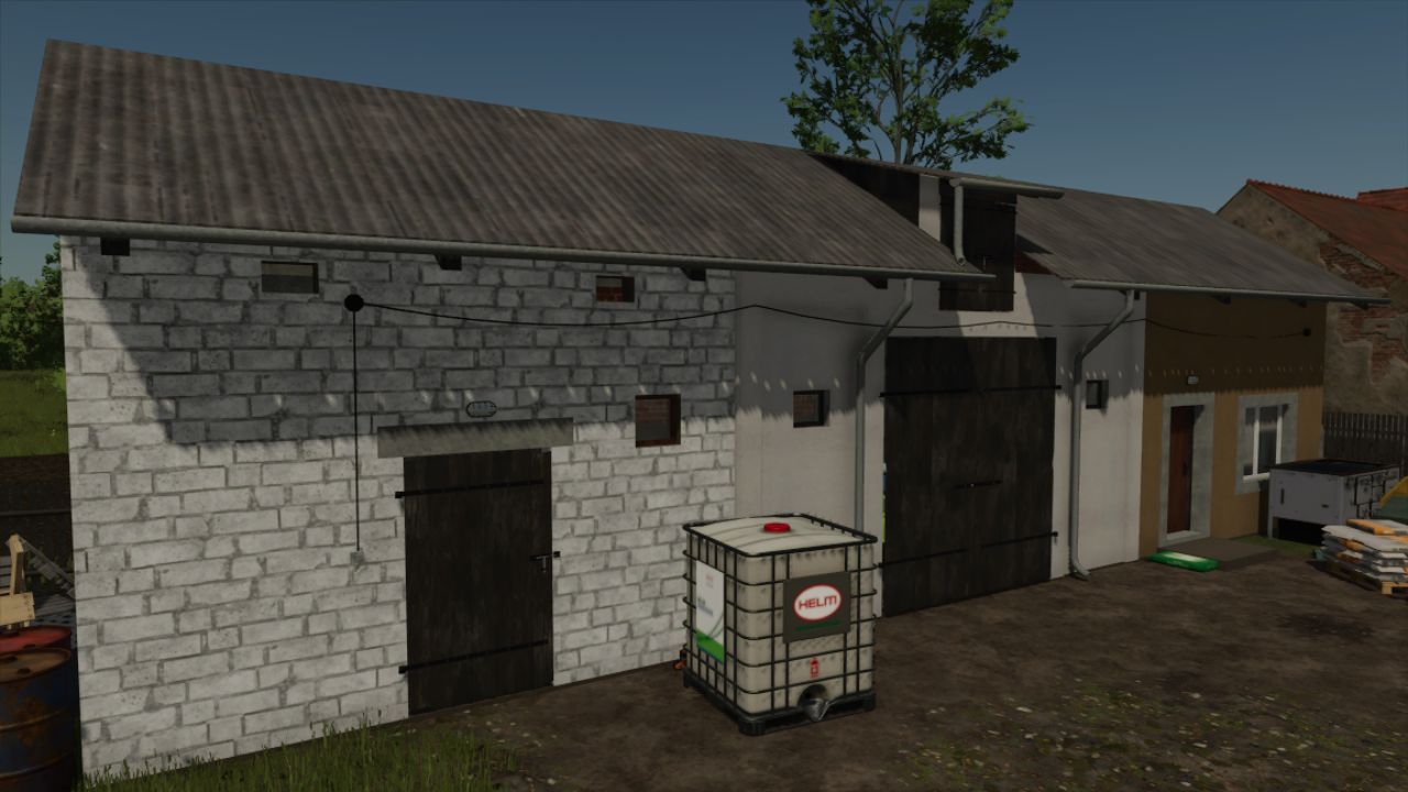 Neues Nebengebäude mit Garage — Praktische Garage mit Abstellraum für Farming Simulator 25