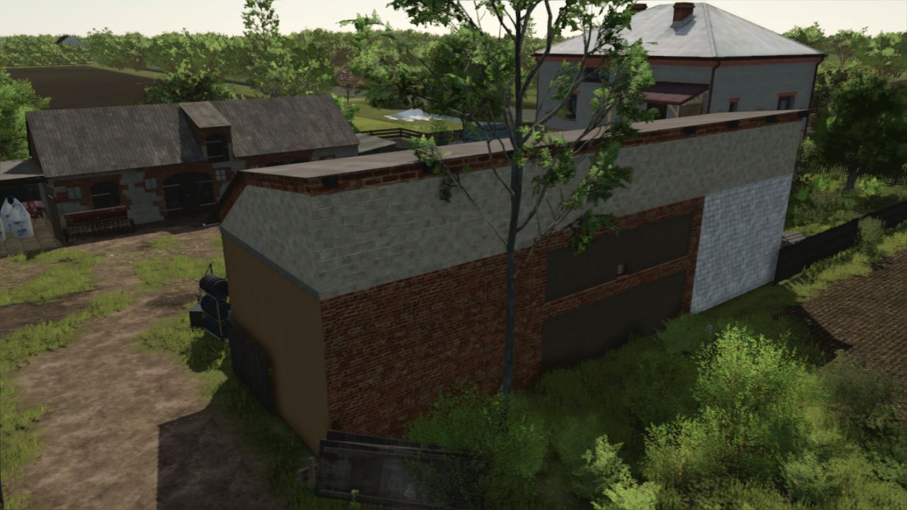 Neues Nebengebäude mit Garage — Praktische Garage mit Abstellraum für Farming Simulator 25