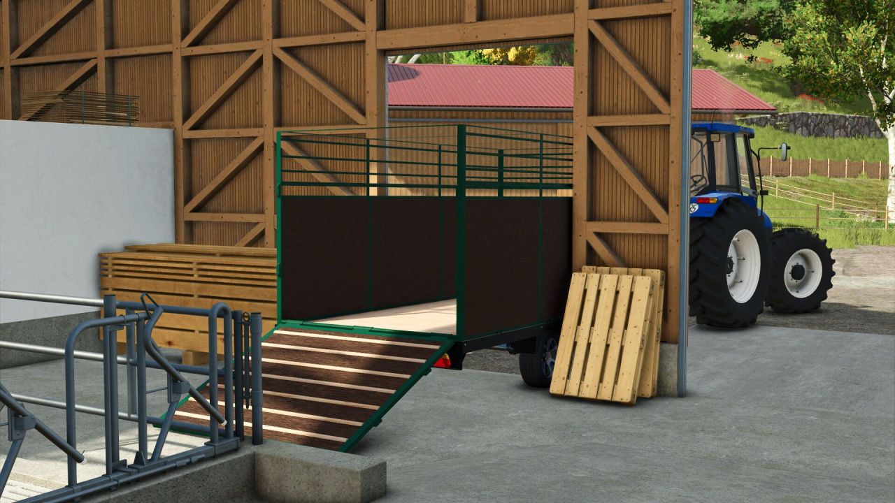 Effektiver Anhänger Homemade Car Trailer für FS25 — Paletten, Holz und Tiere