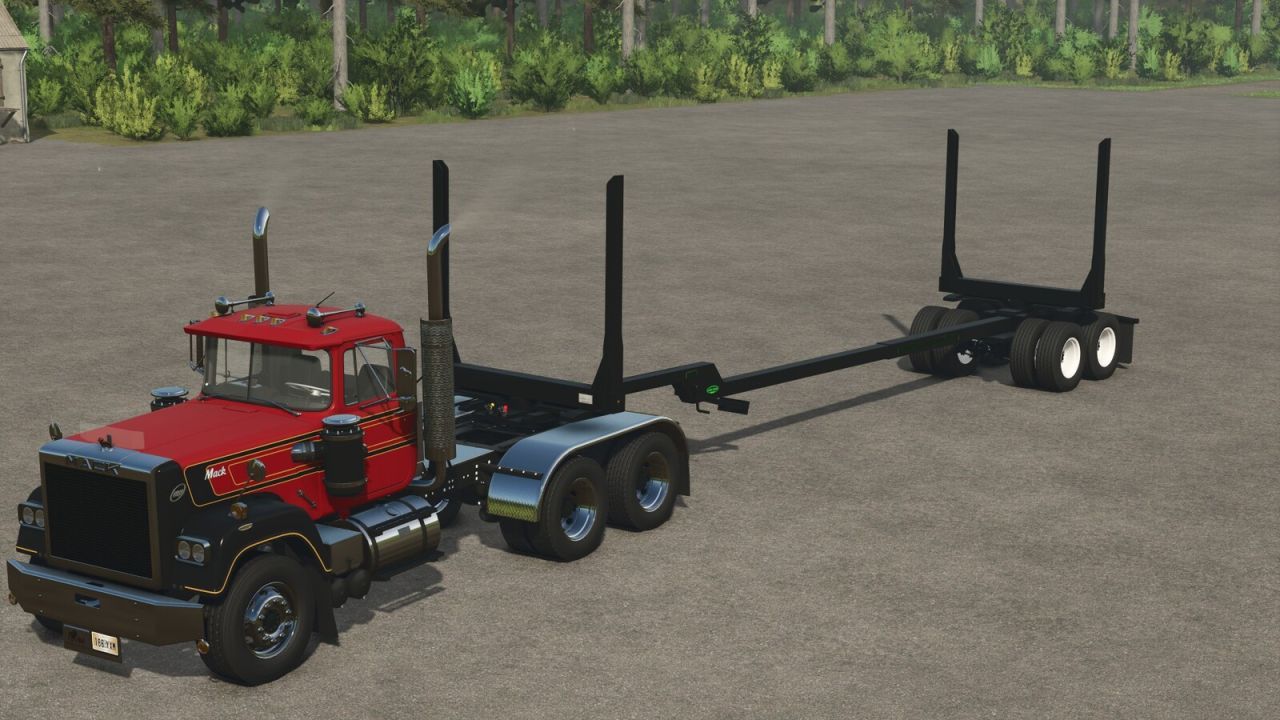 Efficient Lizard PT22 Pole Trailer for Long Logs in FS25